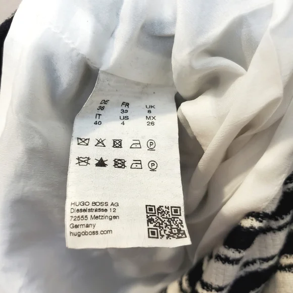 Hugo Boss - Haripela Black and White Striped Sheath Dress - Size 4 - Picture 9 of 9